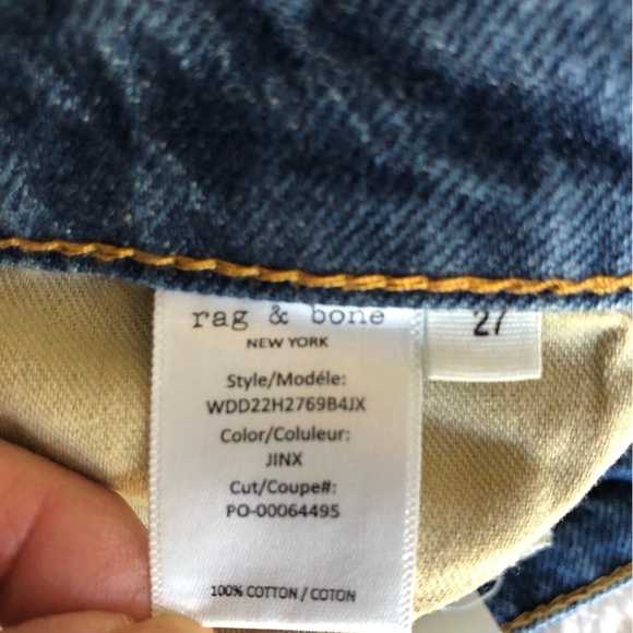 Rag & Bone Rosa Mid -Rise Button Fly Boyfriend Jean Color Jinx Size 27 - Picture 8 of 12